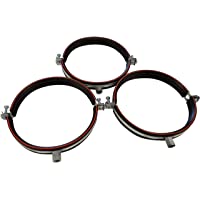 Abrazadera de tubo DN con base de goma- rosca M8-M10- de dos partes- acero galvanizado- fabricada en Alemania- Plateado